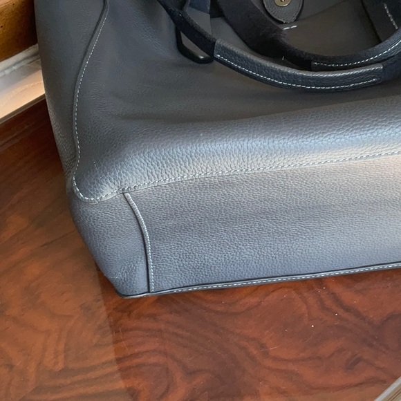 Navy blue leather coach grove tote - Picture 3 of 8